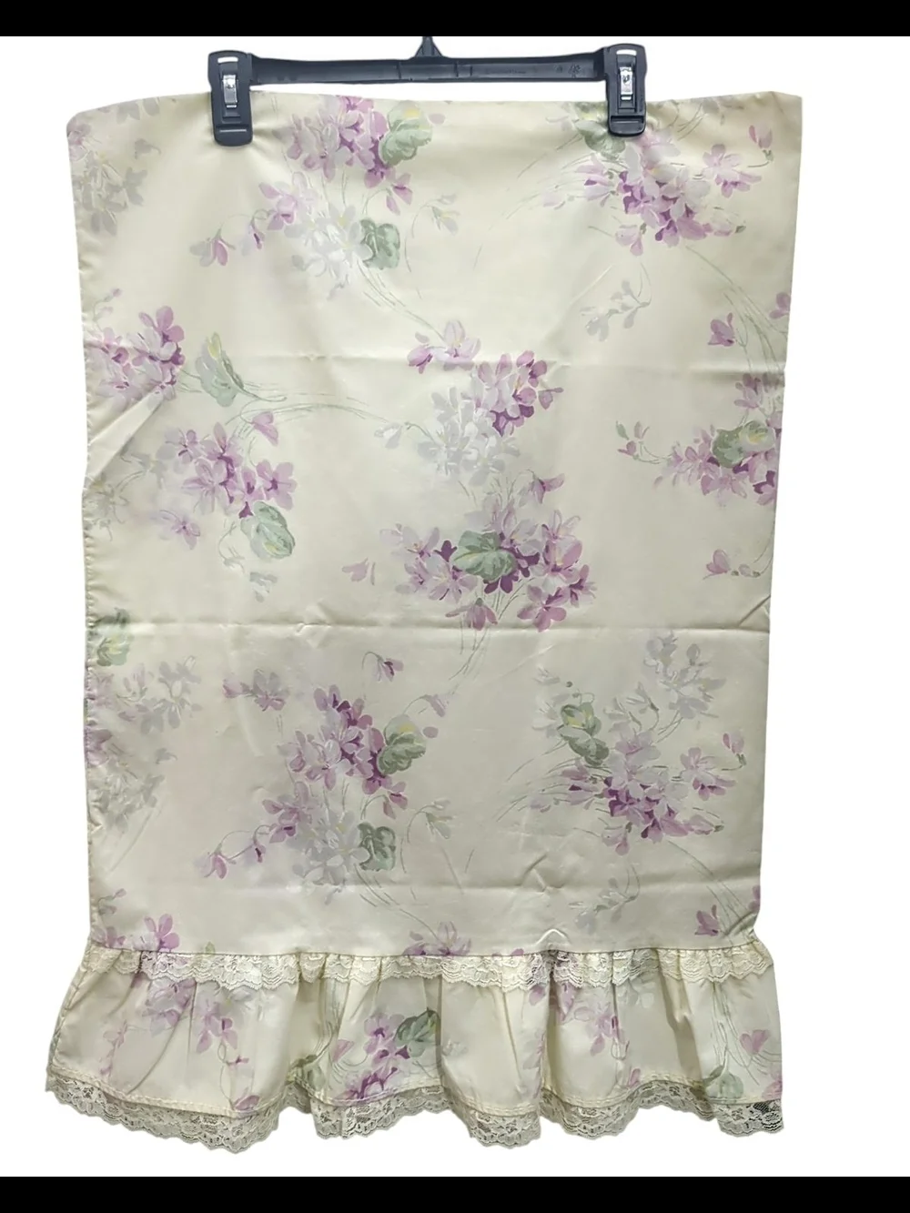 Vintage JCPenney Percale Ruffled Lace Floral Standard Pillowcase Set Cottagecore